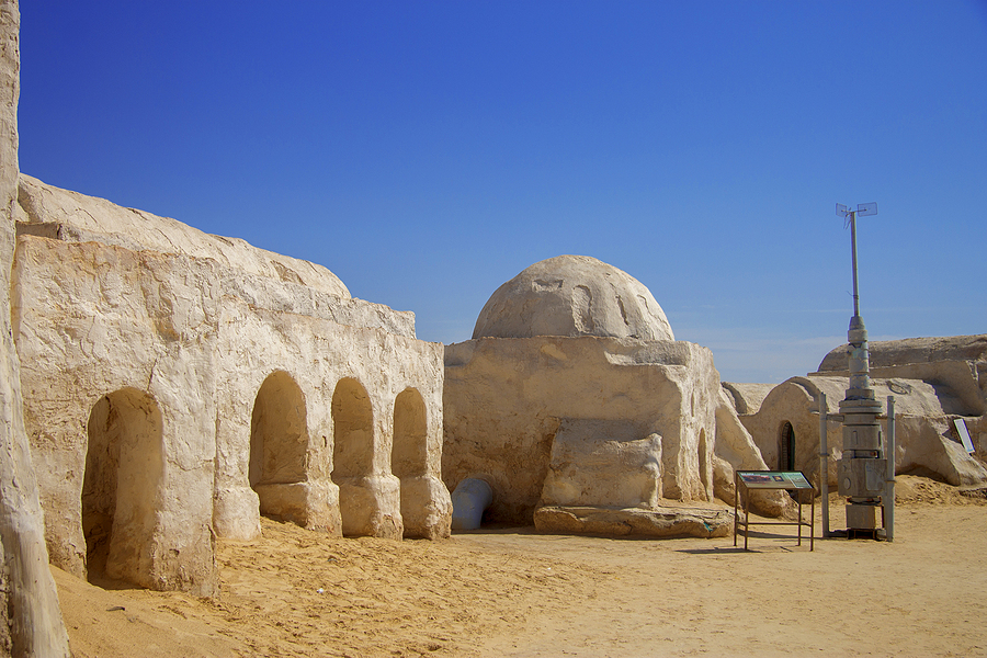 Decorations Of Movie Star Wars Episode First In Sahara Desert, N